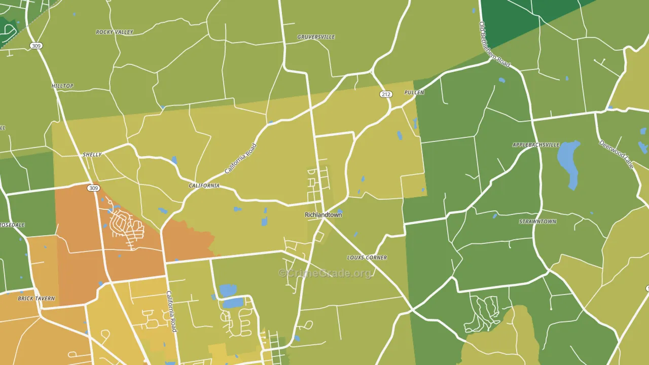 Richlandtown, PA Map of Assault Rates