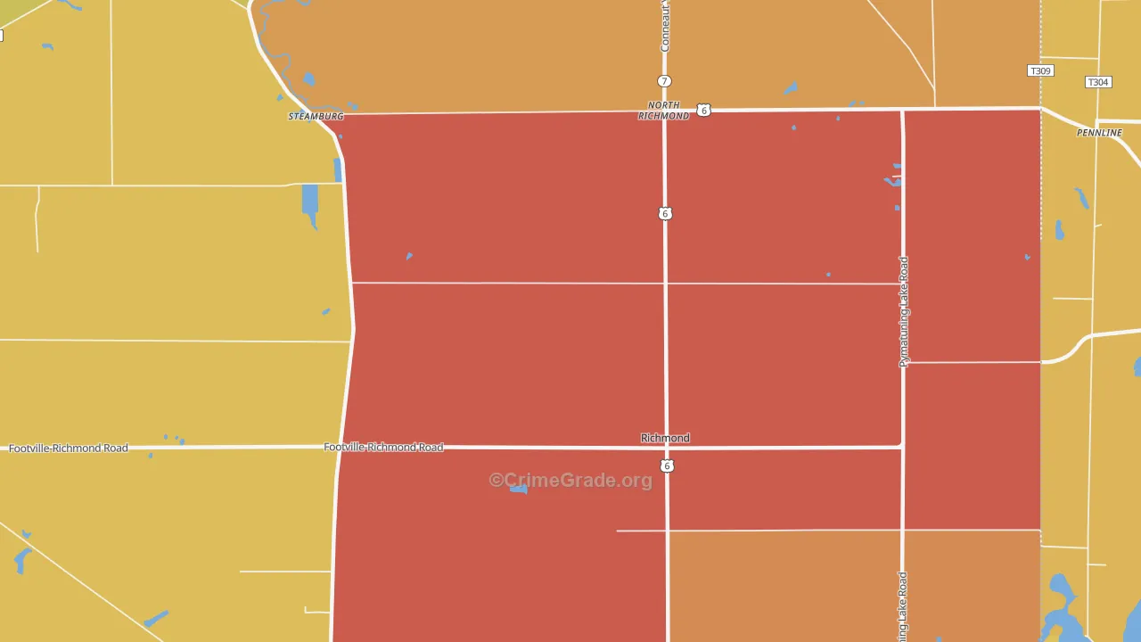 Richmond Center, OH Map of Assault Rates