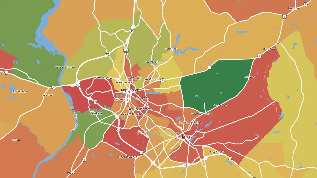 Richmond County, NC Map of Assault Rates