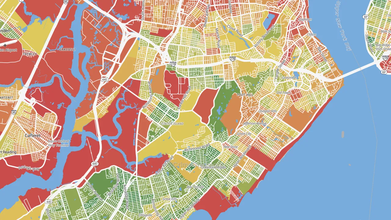 Richmond County, NY Map of Assault Rates