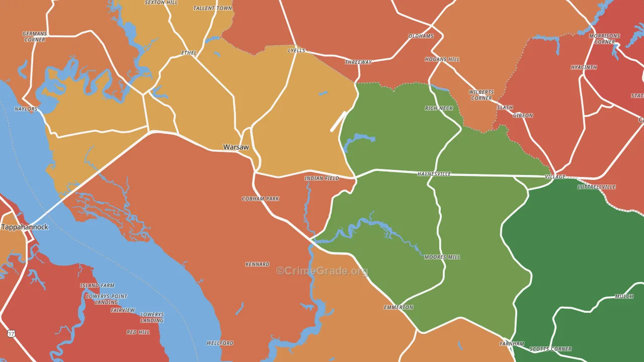 Richmond County, VA Map of Assault Rates