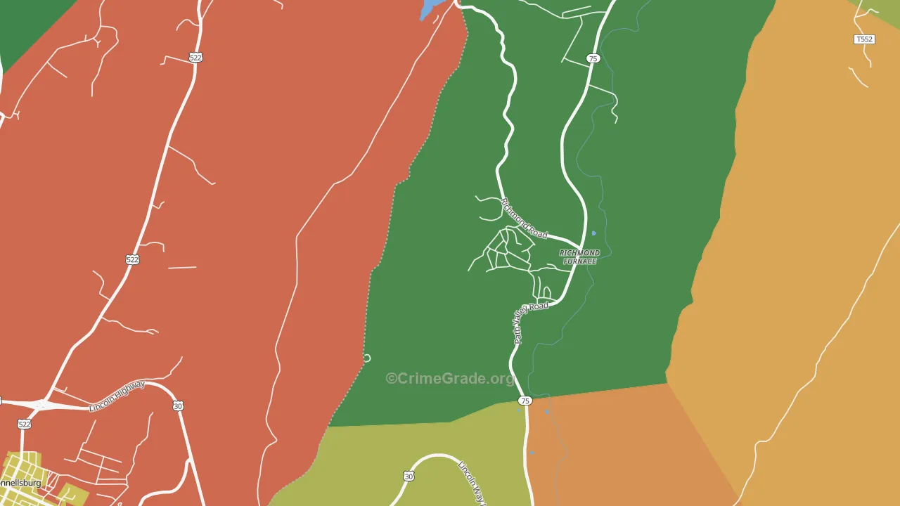 Richmond Furnace, PA Map of Assault Rates