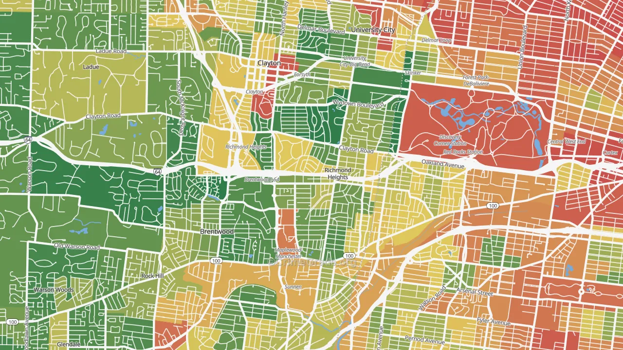 Richmond Heights, MO Map of Assault Rates