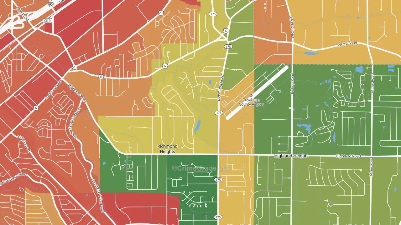 Richmond Heights, OH Map of Assault Rates