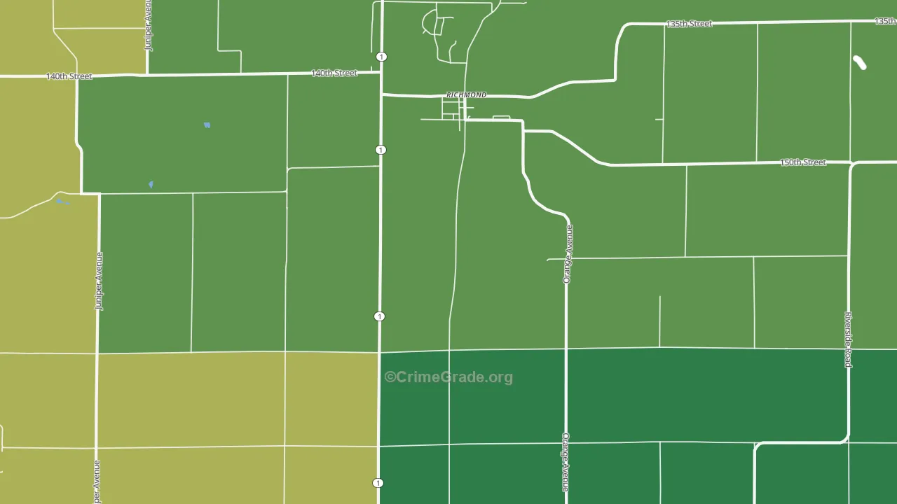 Richmond, IA Map of Assault Rates