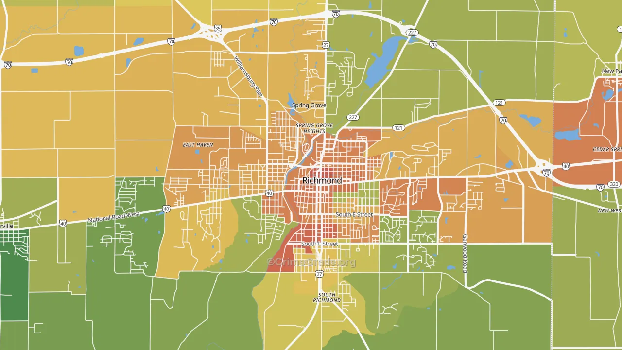 Richmond, IN Map of Assault Rates