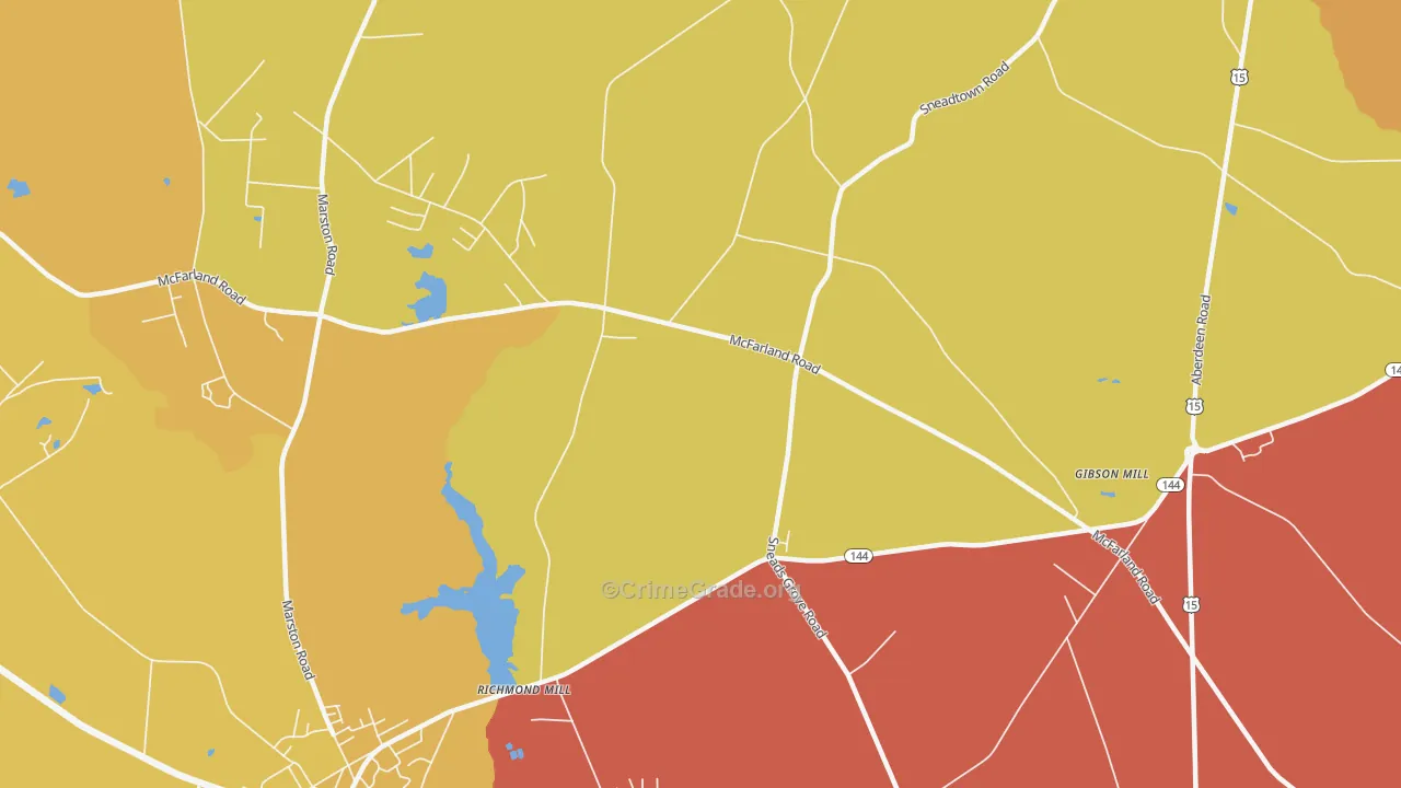 Richmond Mills, NC Map of Assault Rates