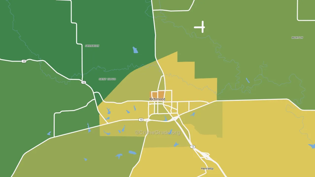 Richmond, MO Map of Assault Rates