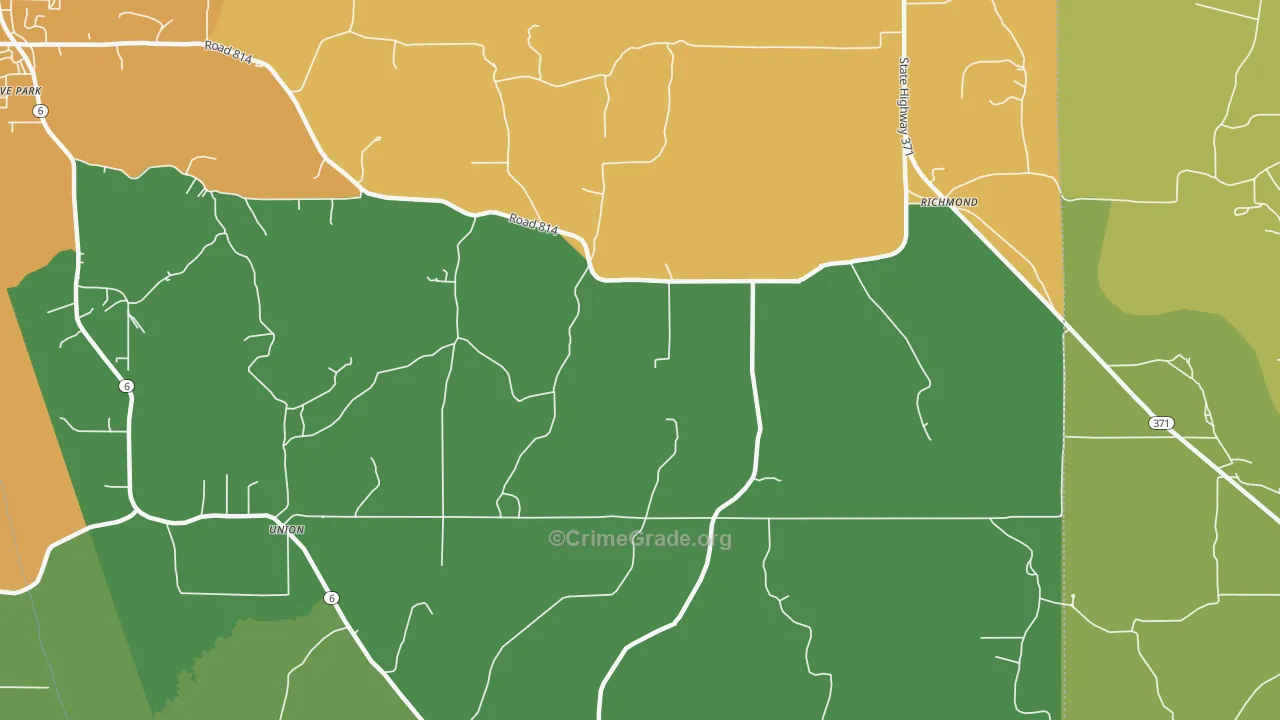 Richmond, MS Map of Assault Rates