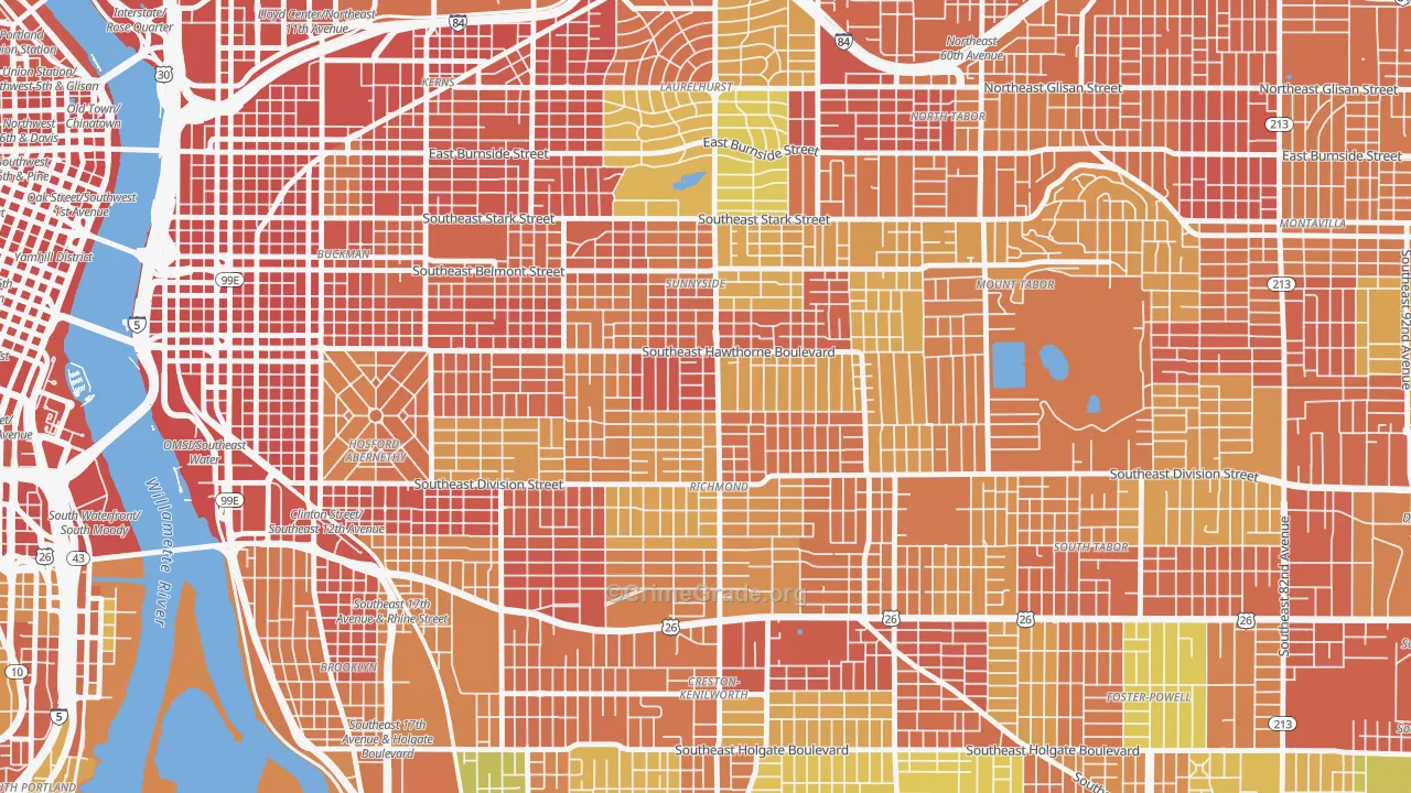 Richmond, Portland, OR Map of Assault Rates