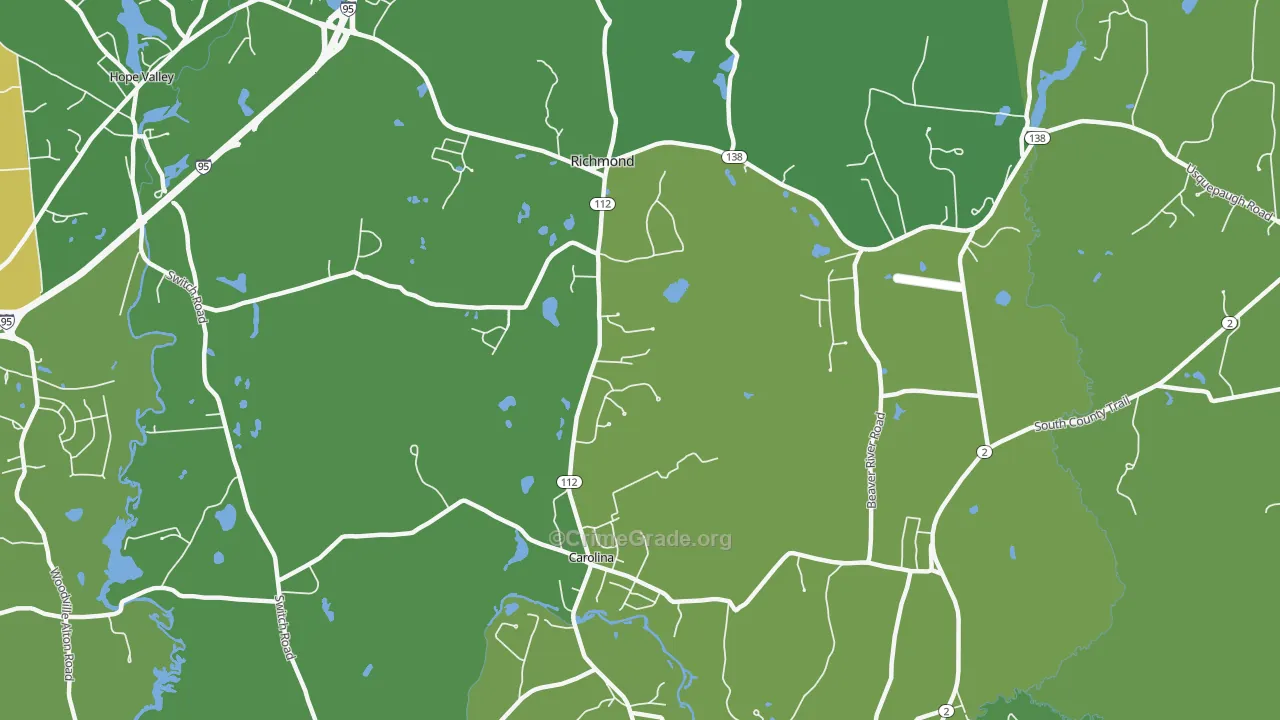 Richmond, RI Map of Assault Rates