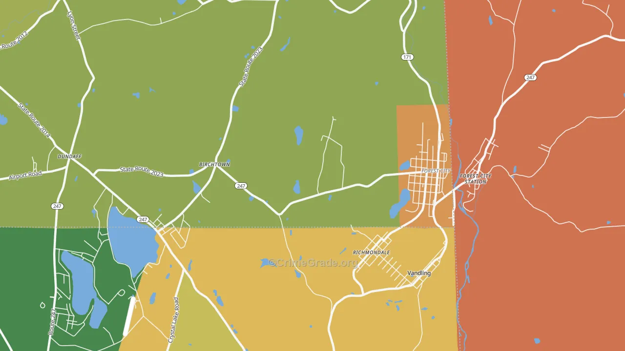 Richmondale, PA Map of Assault Rates