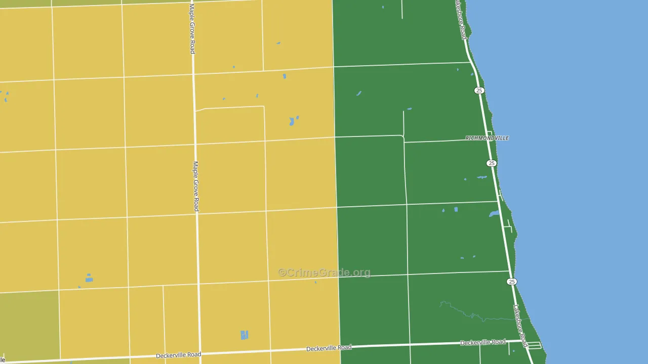 Richmondville, MI Map of Assault Rates