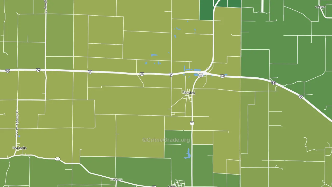 Richview, IL Map of Assault Rates