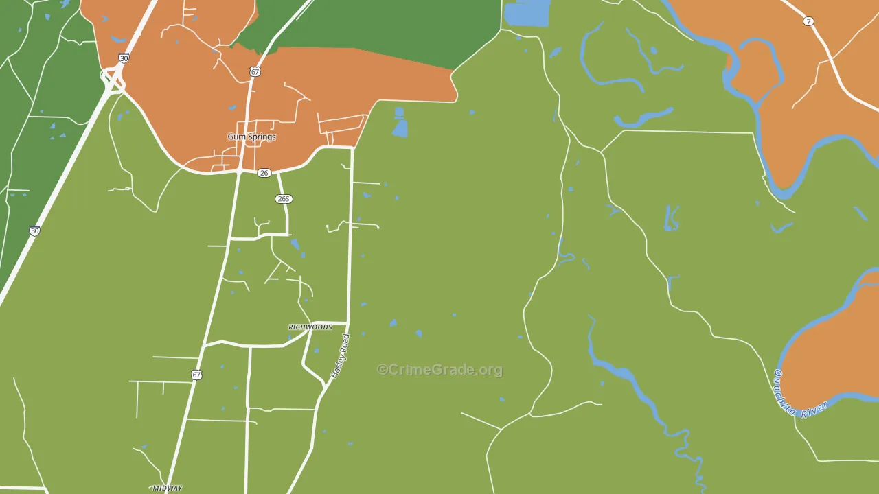 Richwood, AR Map of Assault Rates