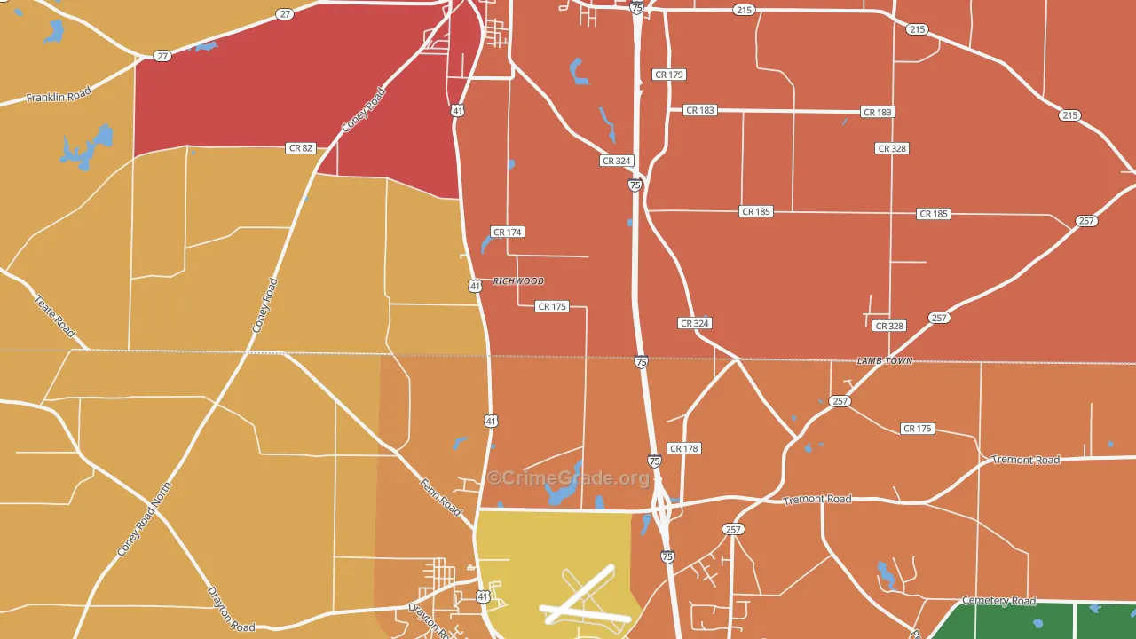 Richwood, GA Map of Assault Rates