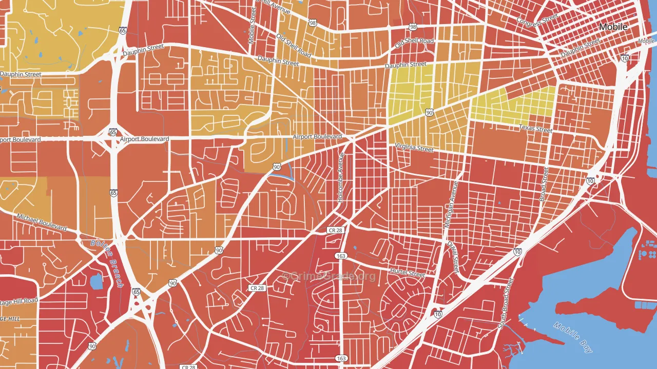 Rickarby, Mobile, AL Map of Assault Rates