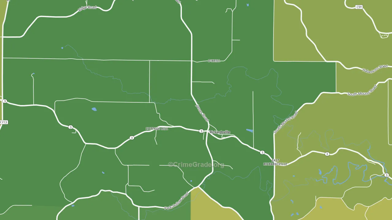 Rickardsville, IA Map of Assault Rates
