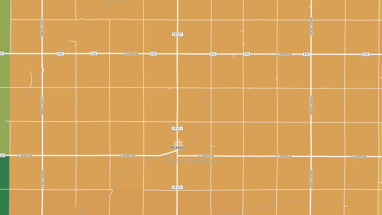 Ricketts, IA Map of Assault Rates