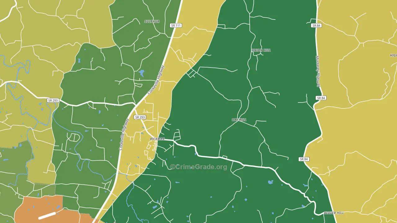 Rickman, TN Map of Assault Rates