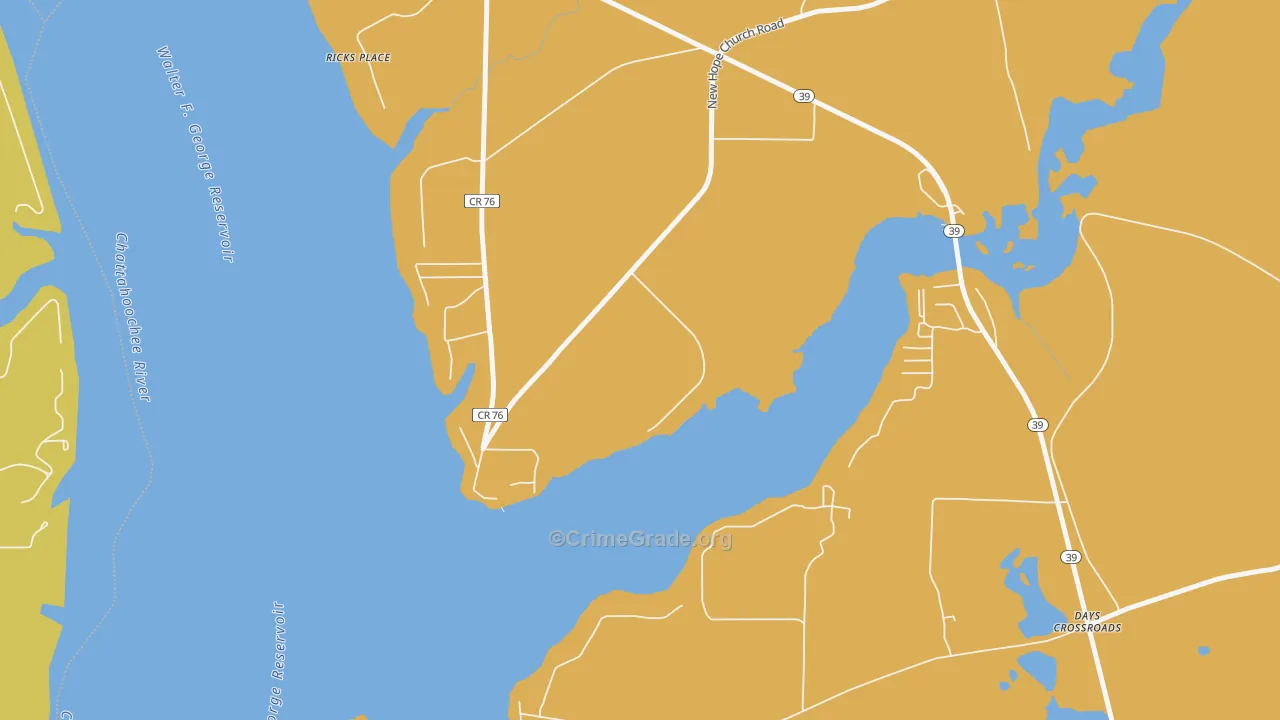 Ricks Place, GA Map of Assault Rates