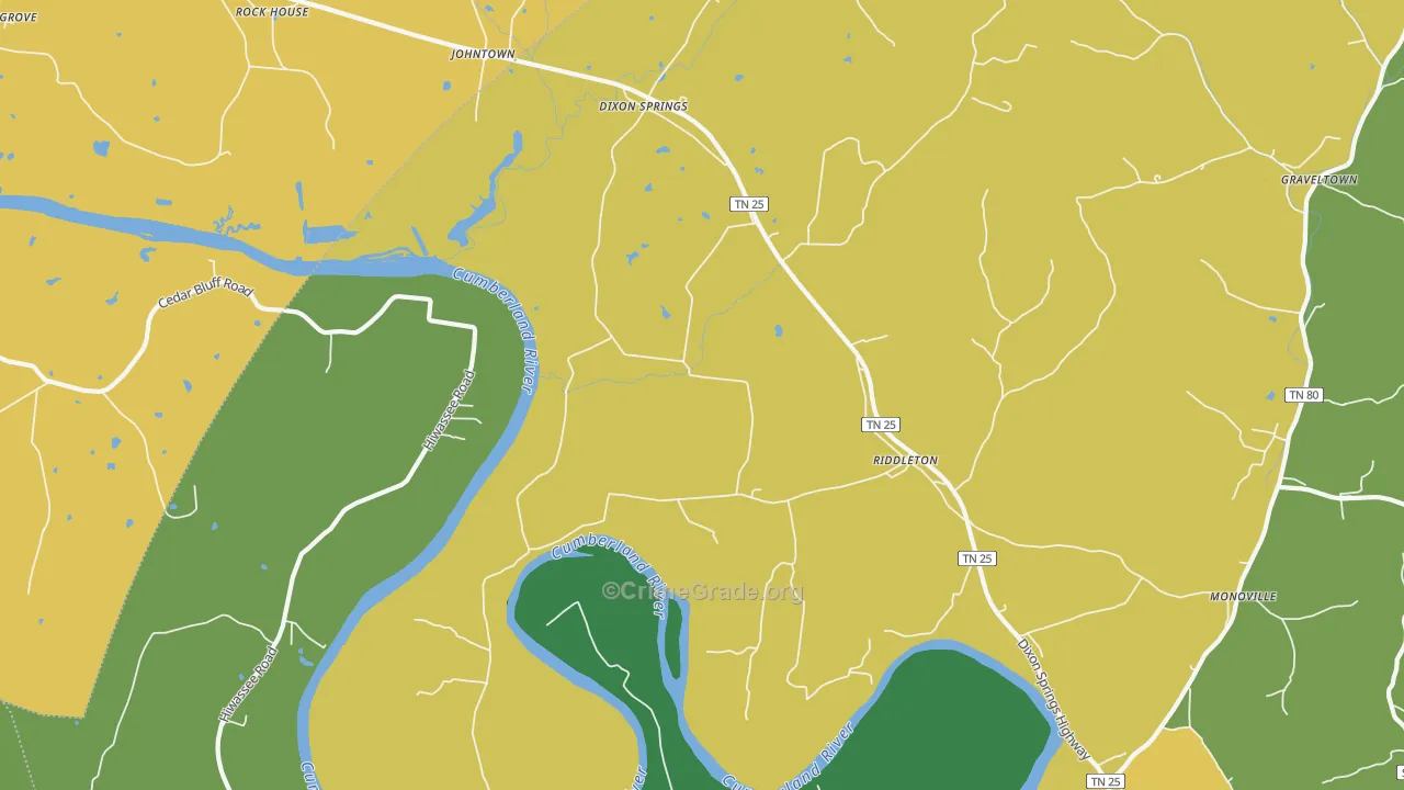 Riddleton, TN Map of Assault Rates