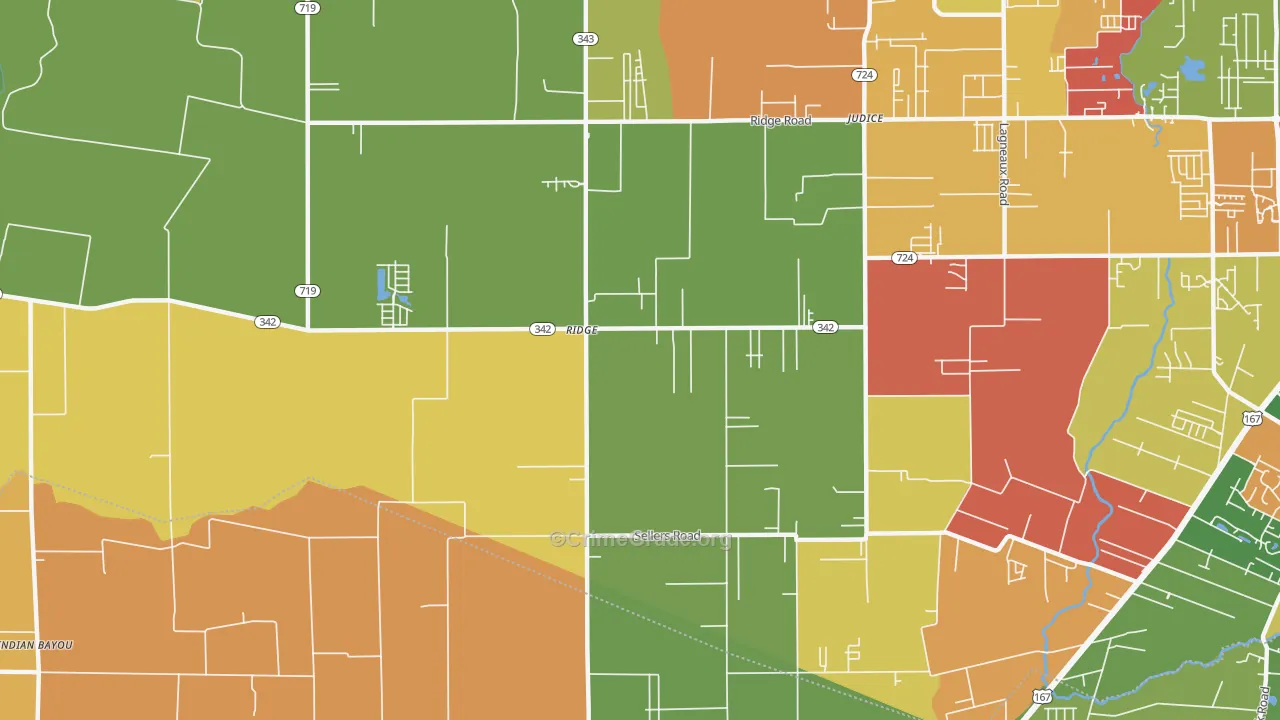Ridge, LA Map of Assault Rates