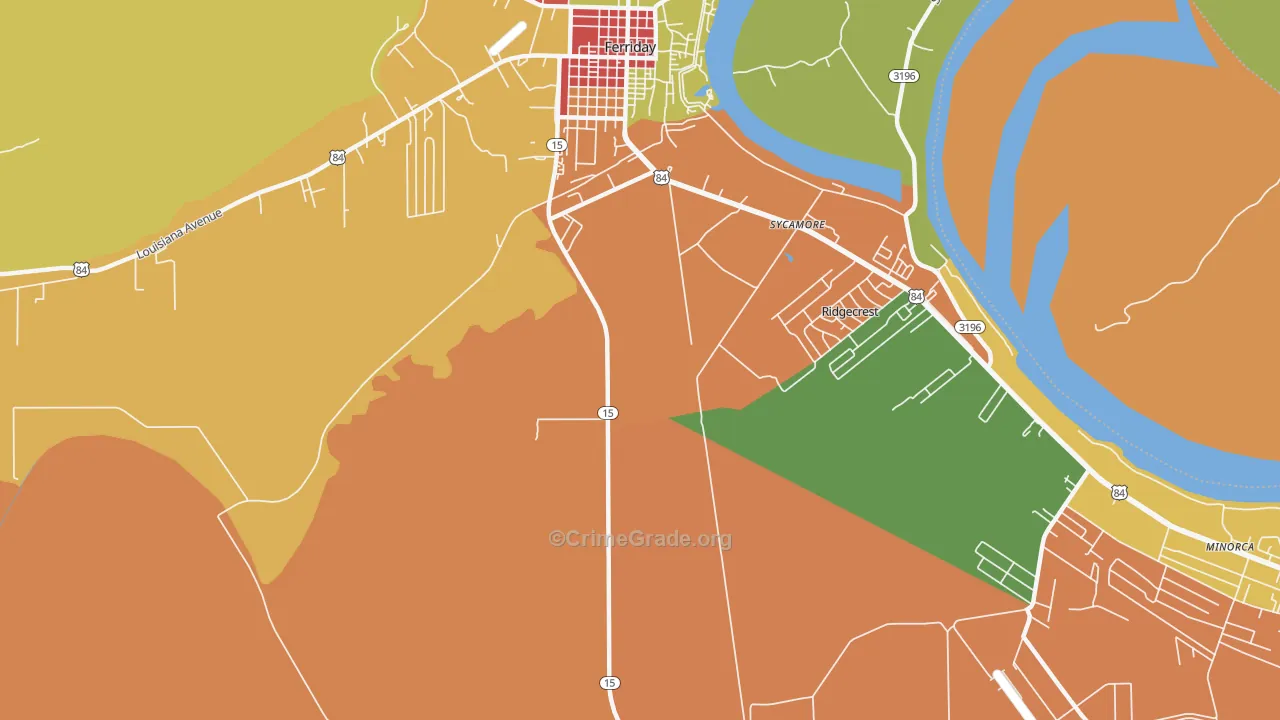 Ridgecrest, LA Map of Assault Rates