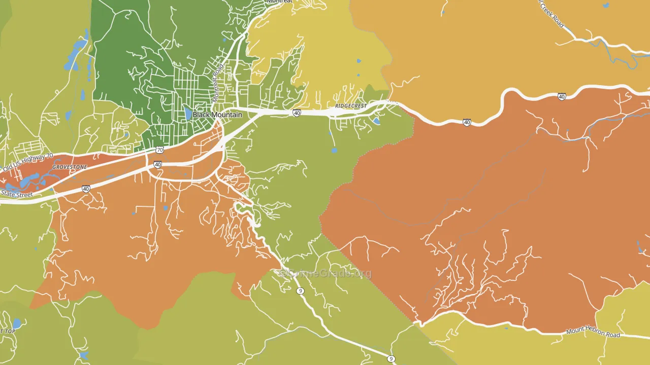 Ridgecrest, NC Map of Assault Rates