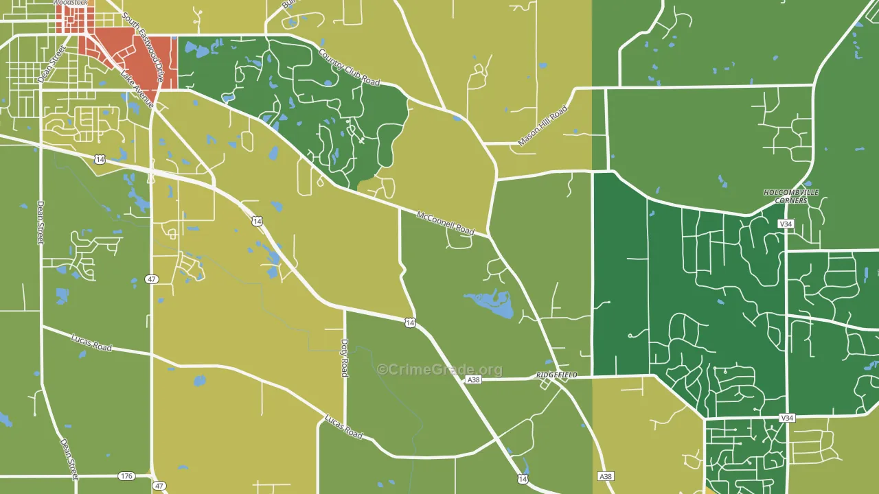 Ridgefield, IL Map of Assault Rates