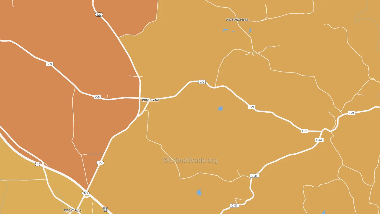 Ridgeland, OH Map of Assault Rates