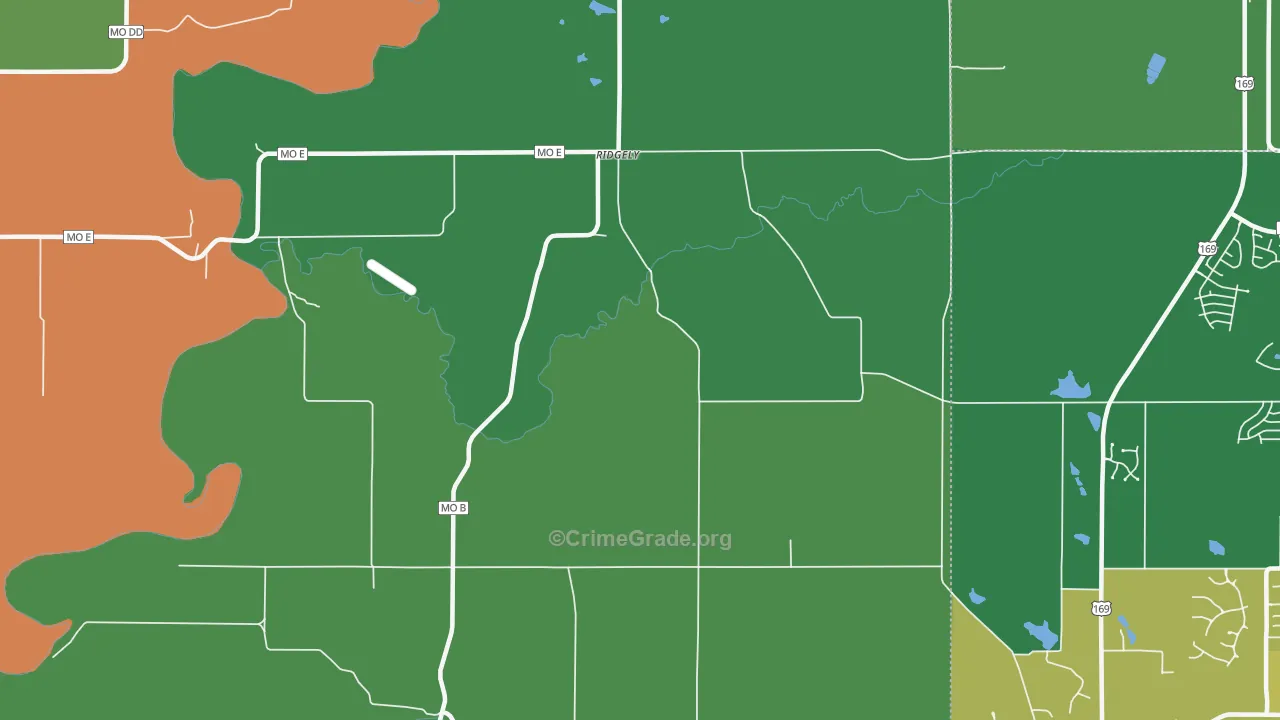 Ridgely, MO Map of Assault Rates