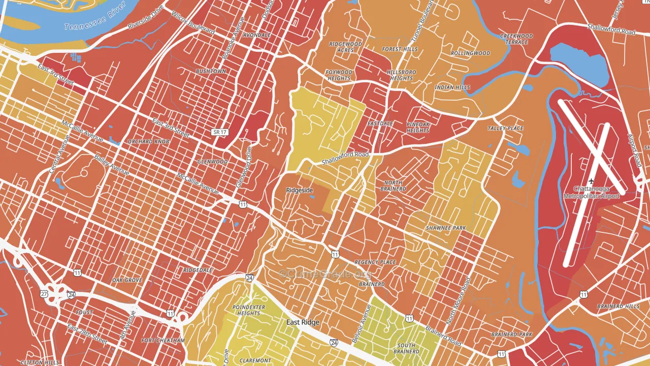 Ridgeside, TN Map of Assault Rates
