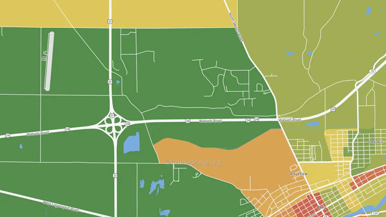 Ridgeview, IN Map of Assault Rates