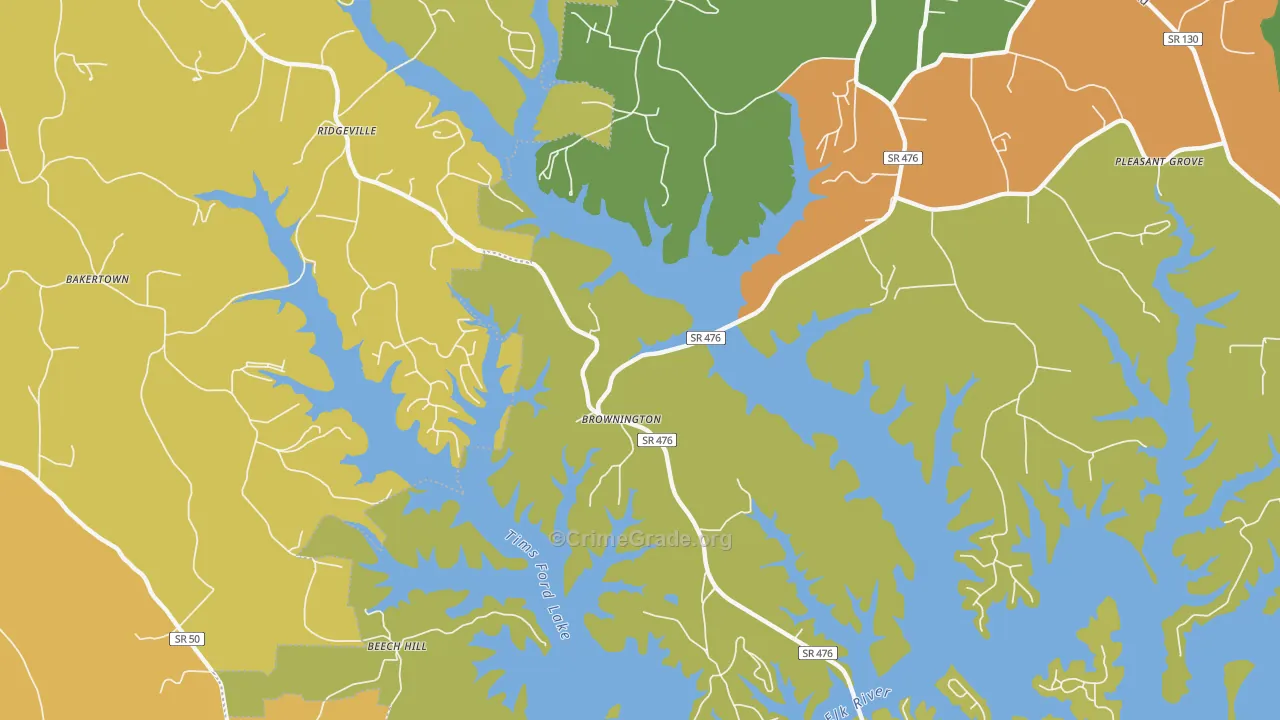 Ridgeville, TN Map of Assault Rates