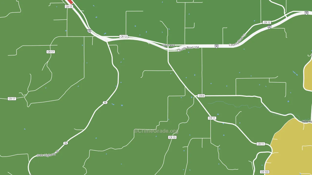 Ridgeway, MN Map of Assault Rates
