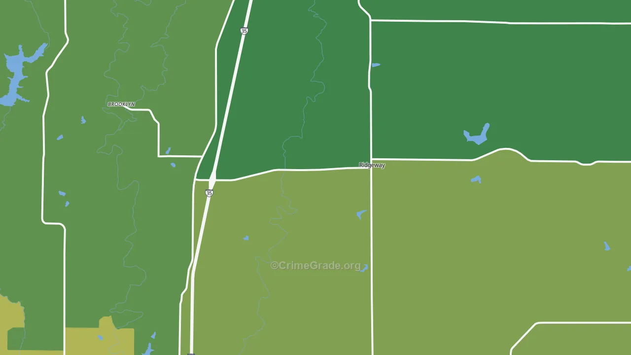 Ridgeway, MO Map of Assault Rates