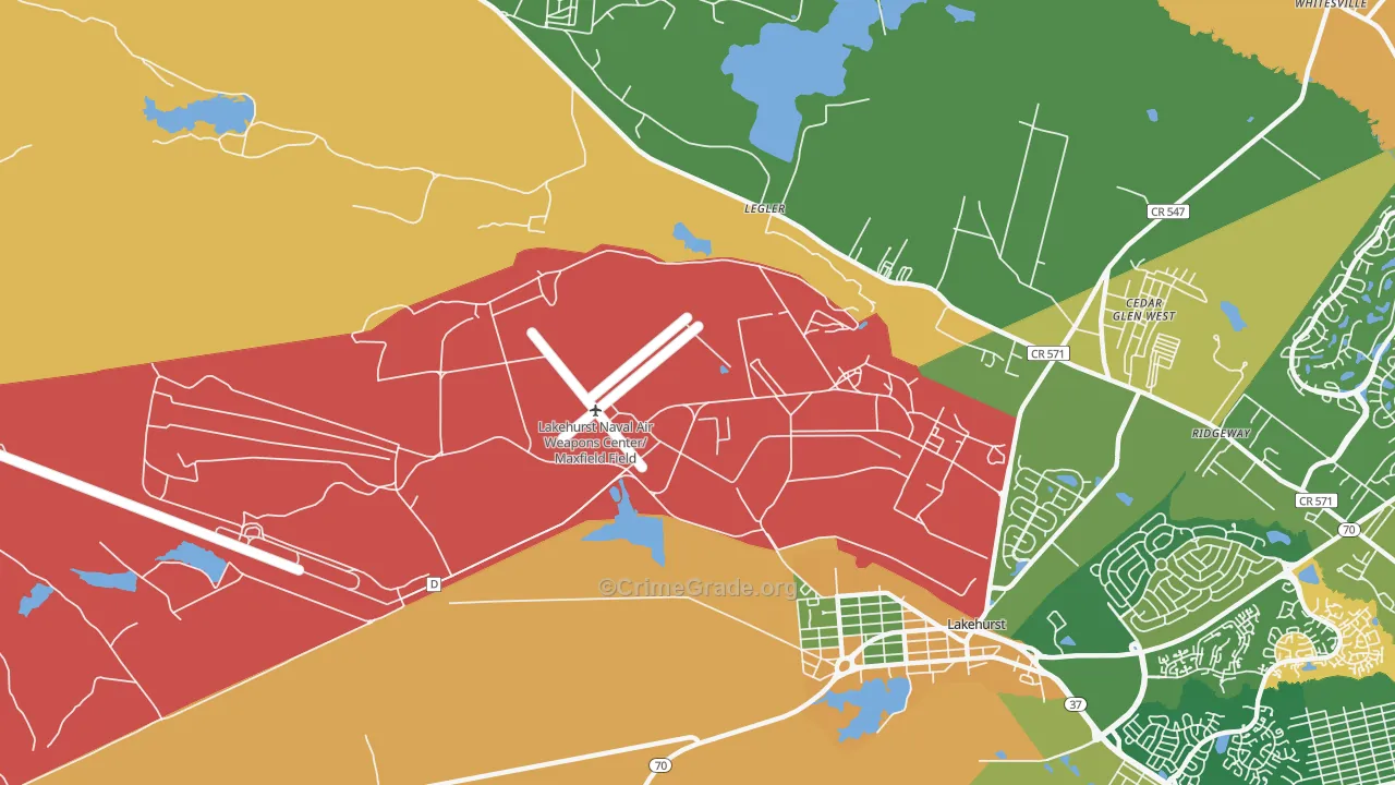 Ridgeway, NJ Map of Assault Rates