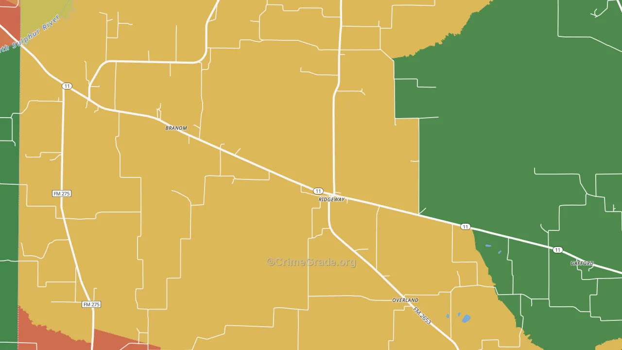 Ridgeway, TX Map of Assault Rates