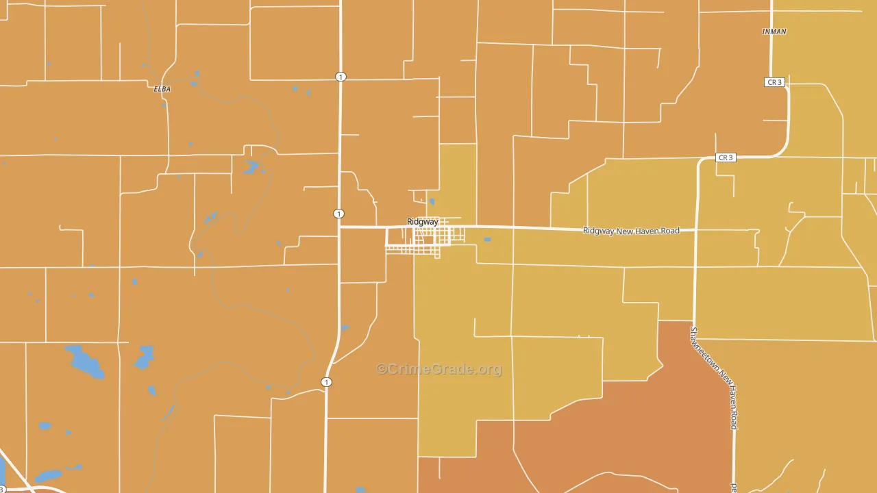 Ridgway, IL Map of Assault Rates