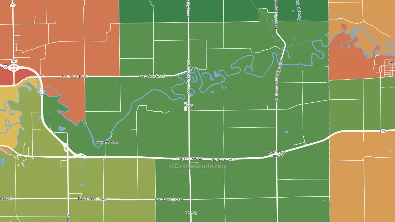 Ridott, IL Map of Assault Rates