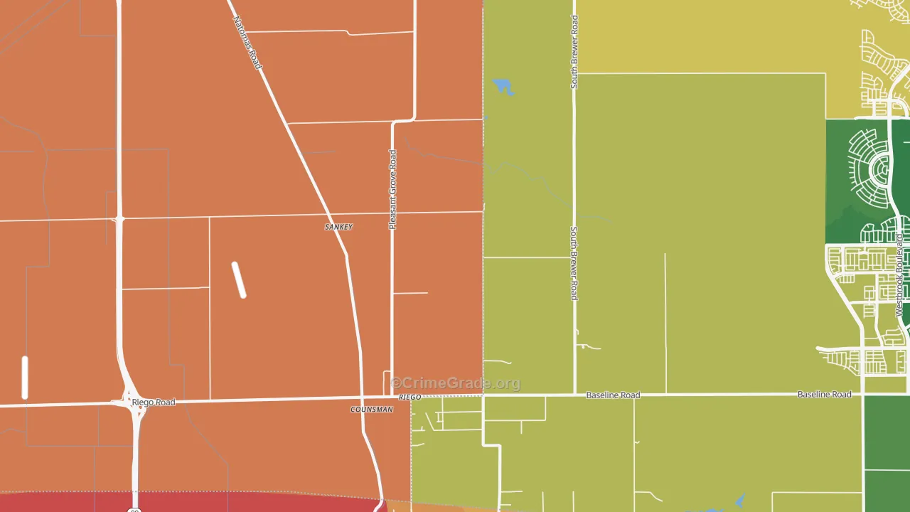 Riego, CA Map of Assault Rates