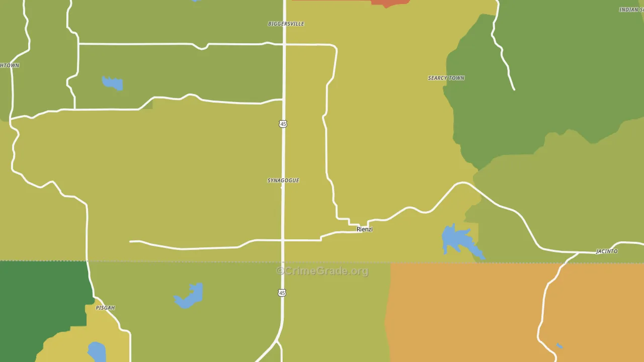 Rienzi, MS Map of Assault Rates