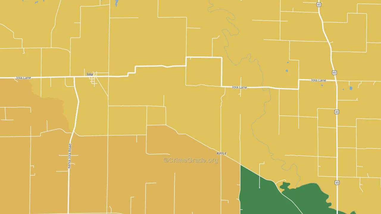 Riffle, IL Map of Assault Rates