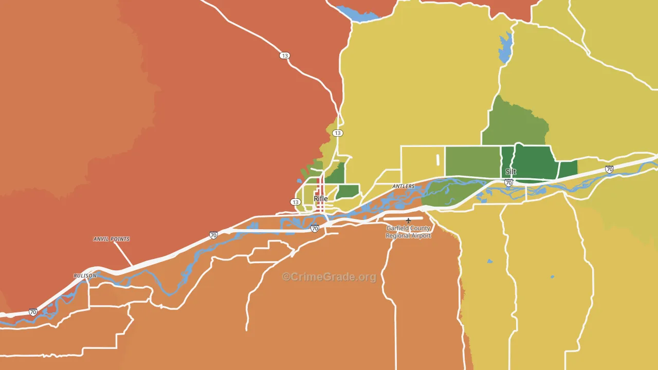 Rifle, CO Map of Assault Rates