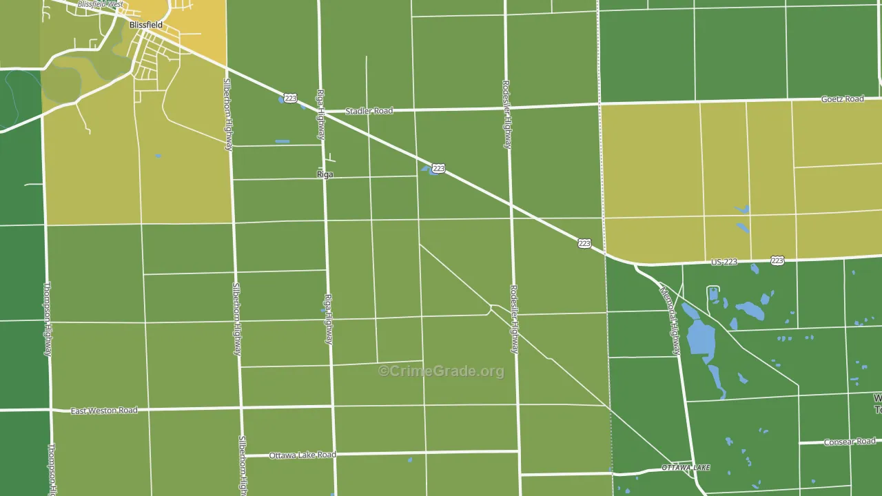 Riga, MI Map of Assault Rates