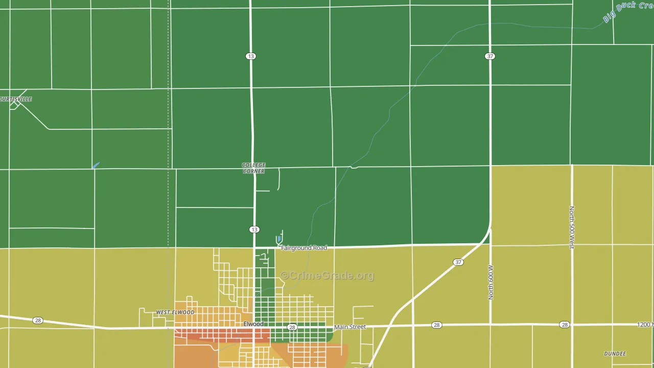 Rigdon, IN Map of Assault Rates