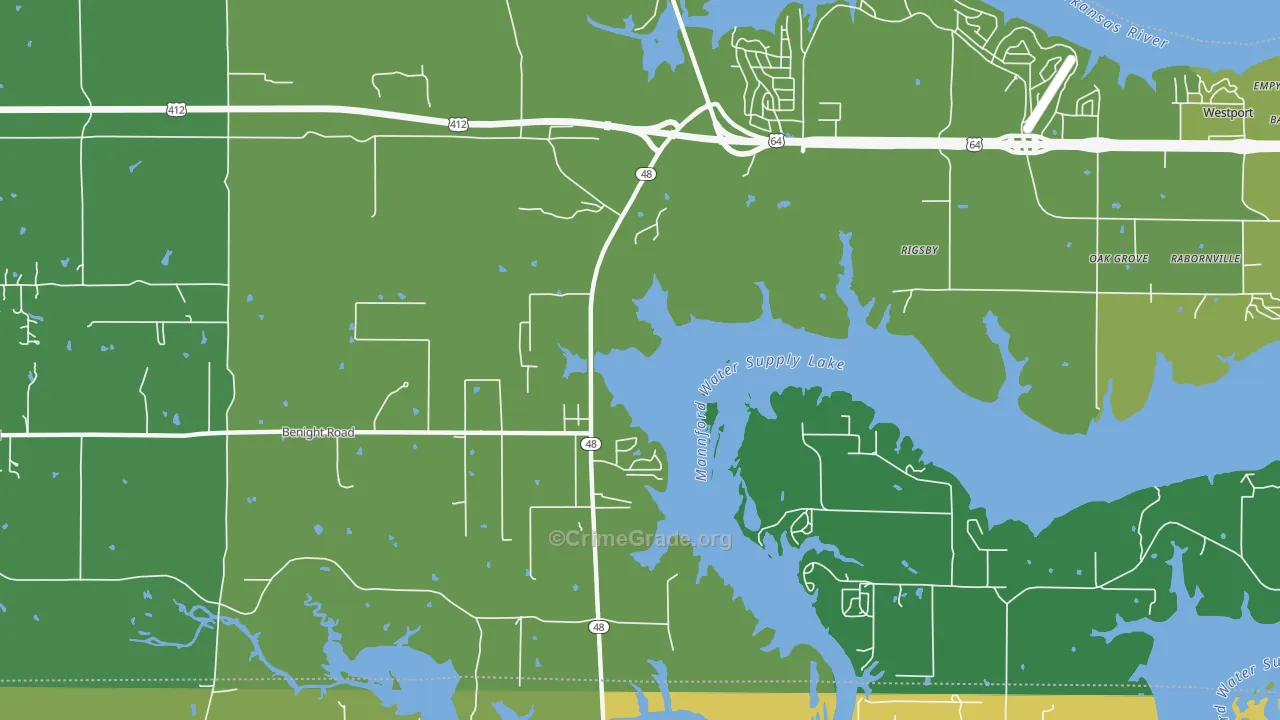 Rigsby, OK Map of Assault Rates