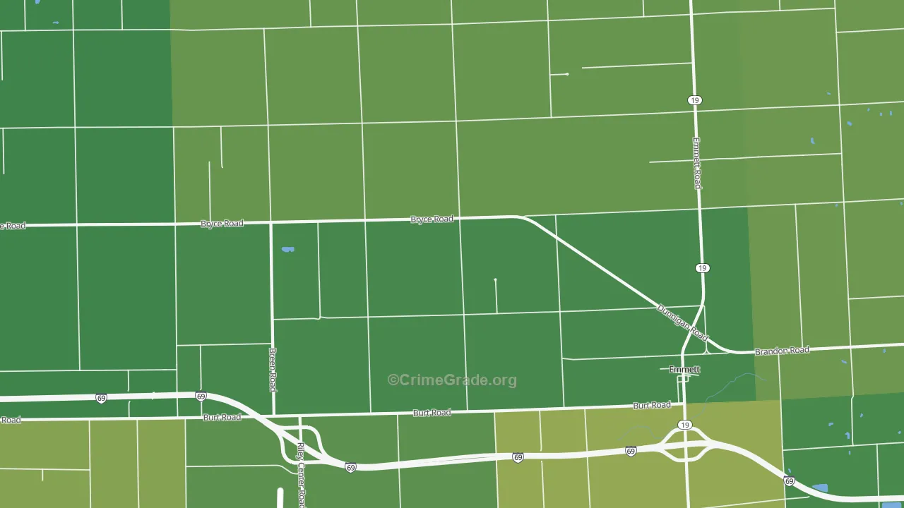 Riley Center, MI Map of Assault Rates