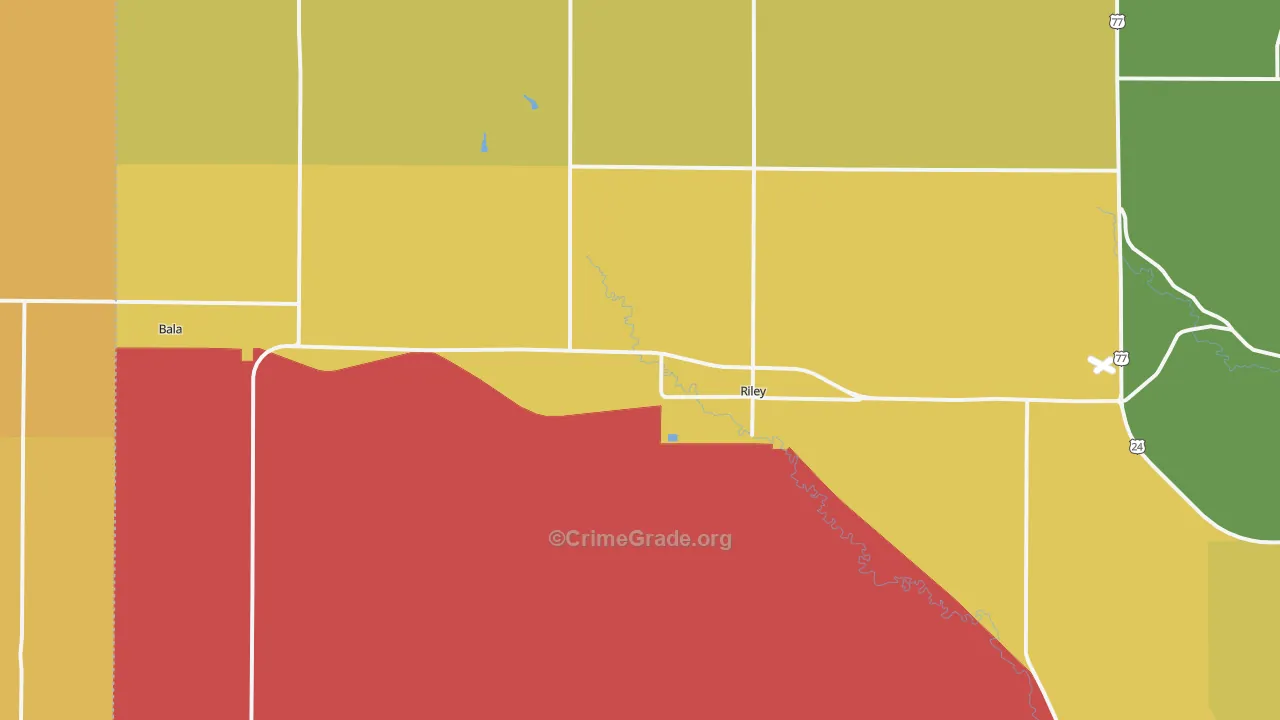 Riley, KS Map of Assault Rates
